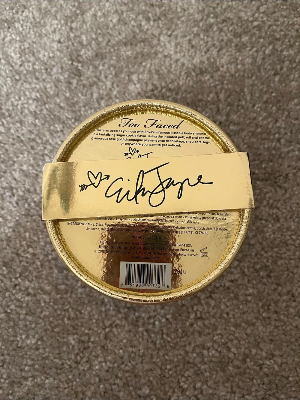 Too Faced Gold Body Shimmer Jar